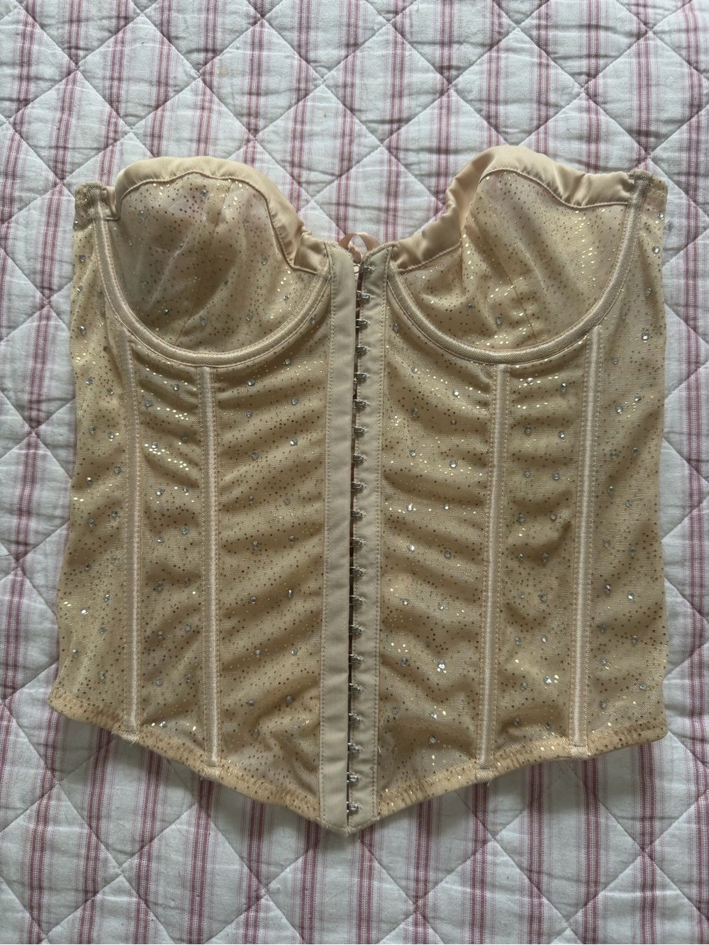 Champagne Glitter Bustier Corset Top